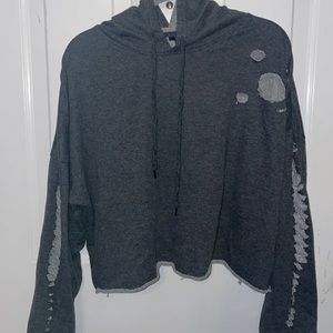 Rue + Cropped Distressed Sweatshirt 1x